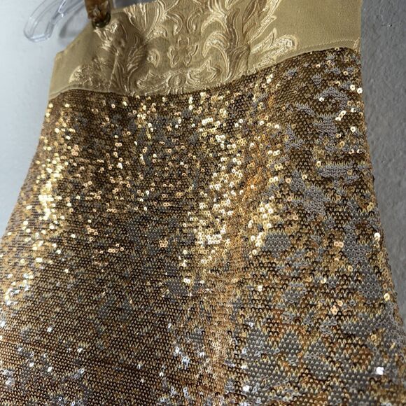 Formal Kid Girl Dress Gold Sequin Elegant Zipper Tie Shoulder Size 6 by … - Picture 5 of 13